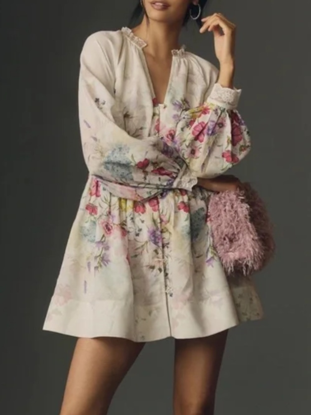 Anthropologie Let Me Be V-Neck A-Line Mini Dress Small - Picture 3 of 9